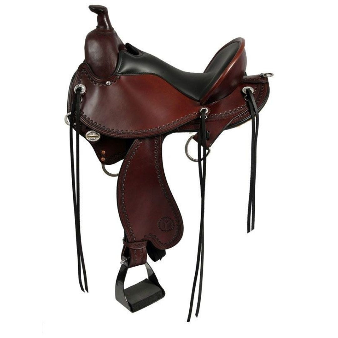 Harmony Trail Saddle – Flexible Leather Western Saddle with Shock-Absorbing Skirt