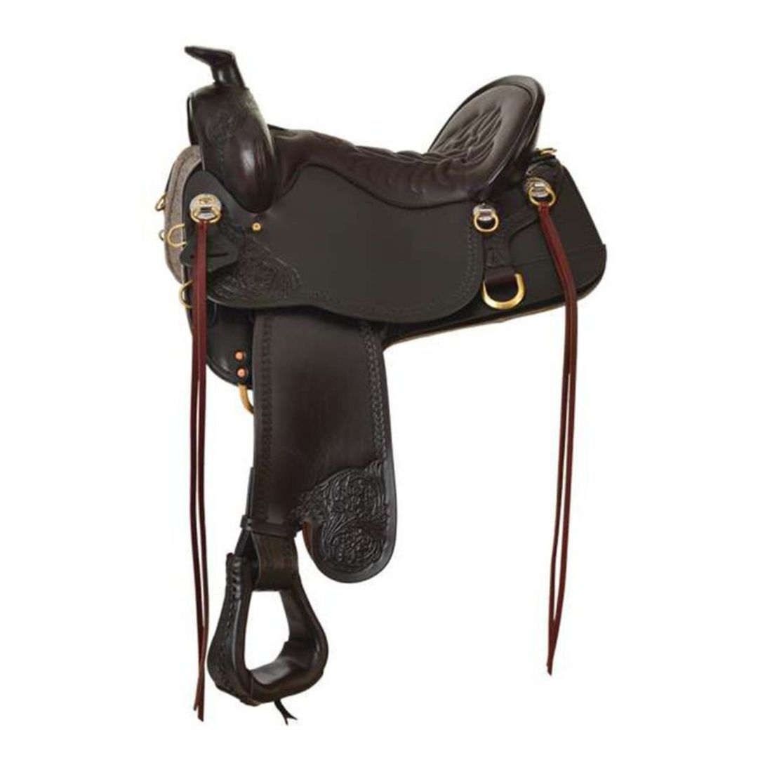 Prairie Comfort Western Trail Saddle – Deep Secure Seat with Ergonomic Stirrups