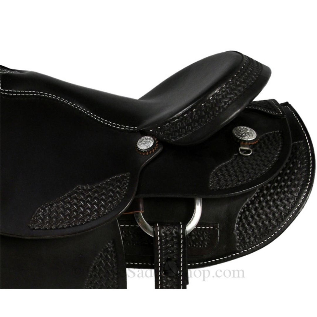Walker Gaited Trail Saddle – Handcrafted Leather Saddle with Basket-Weave Detailing