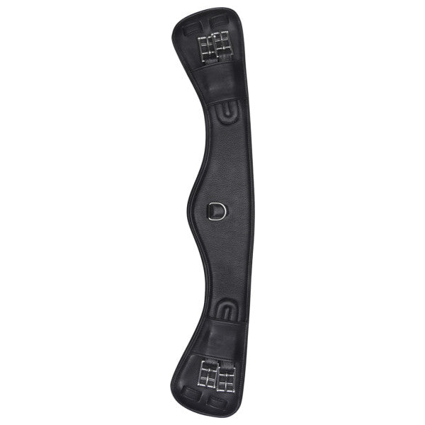 ComfortCurve Leather Short Horse Girth – Padded Anatomical Design with Side Elastic & D-Ring